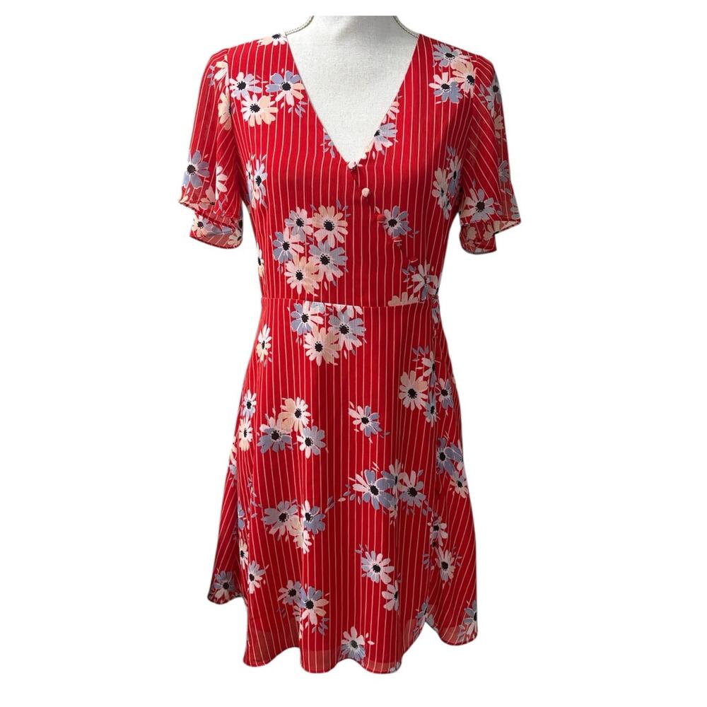 Madewell Floral Red Dress Size 4